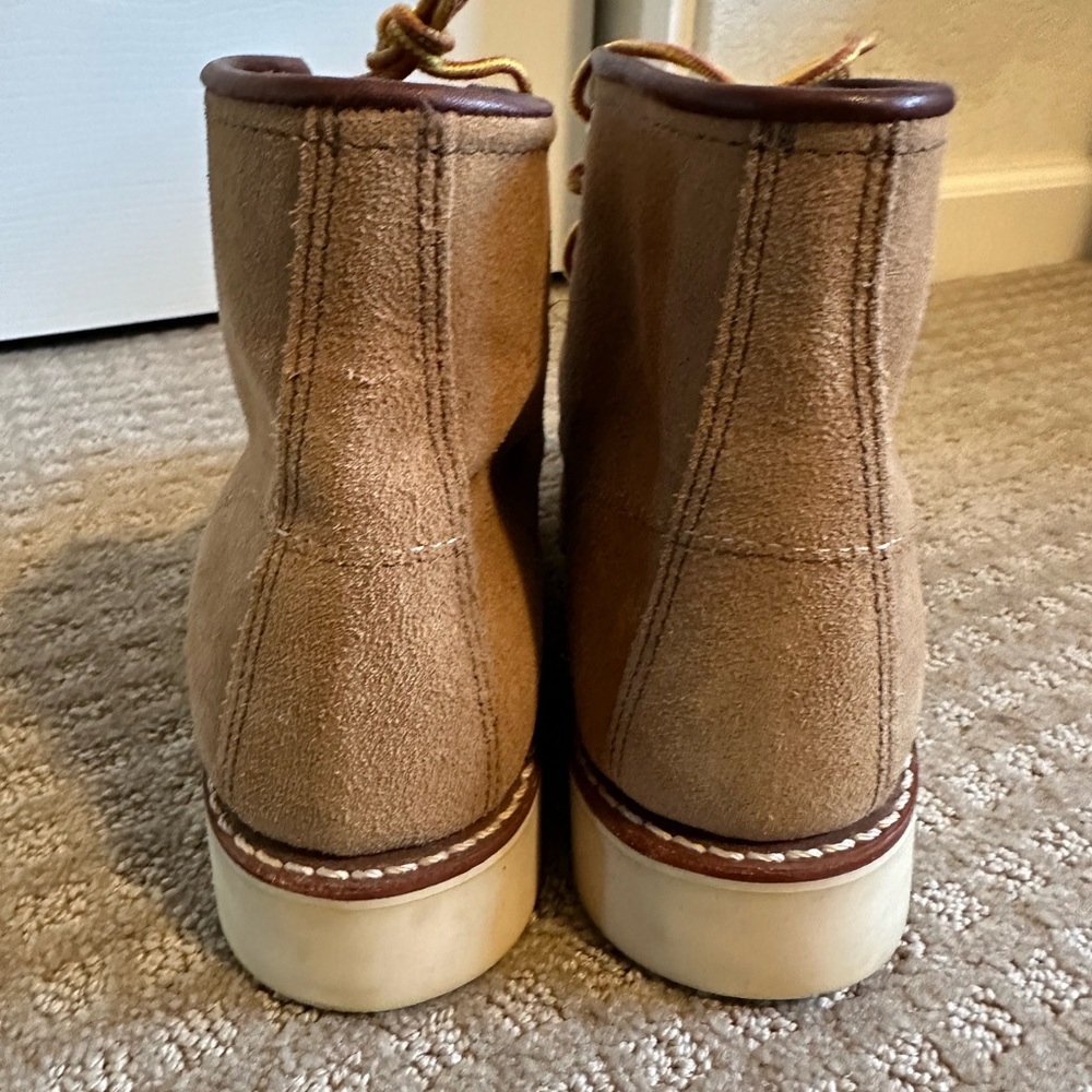 AS NEW women’s red wing moc toe boots 3376 sand Mojave rough out suede size 9.5 - Picture 8 of 14